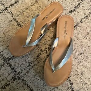 Montego Bay Club size 8 1/2 silver with cork heel